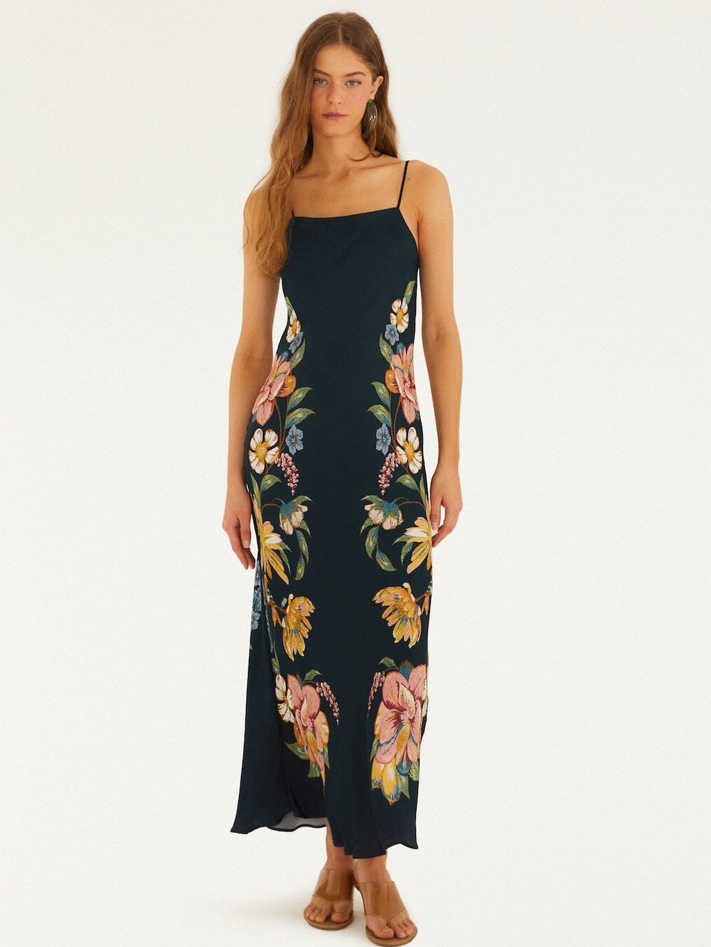 Farm Rio Dark Blue Maira Floral Maxi Dress
